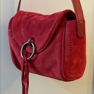 Lucky Brand - Suede Leather Red Small Crossbody